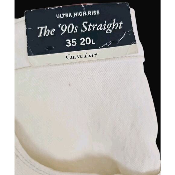 ABERCROMBIE & FITCH~Woman Plus Sz 35/20~Ivory Curve Love The 90s Straight Jeans. - Picture 16 of 16
